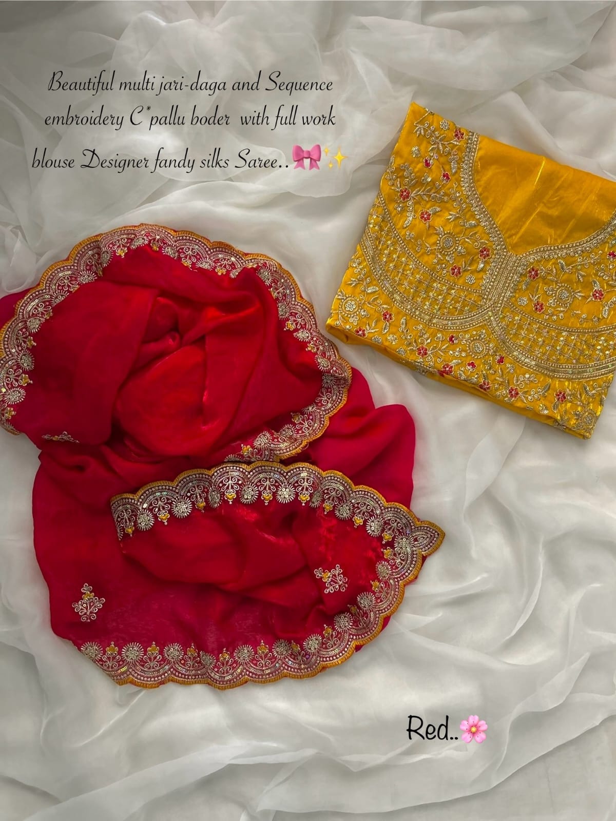 Budget fancy silk Designer work saree