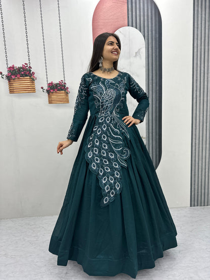 Big boss tanuja peacock long gown