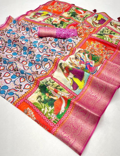 Soft digital budget dolls silk seroski saree
