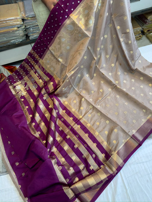 Banarasi dybl dupion soft silk zari saree