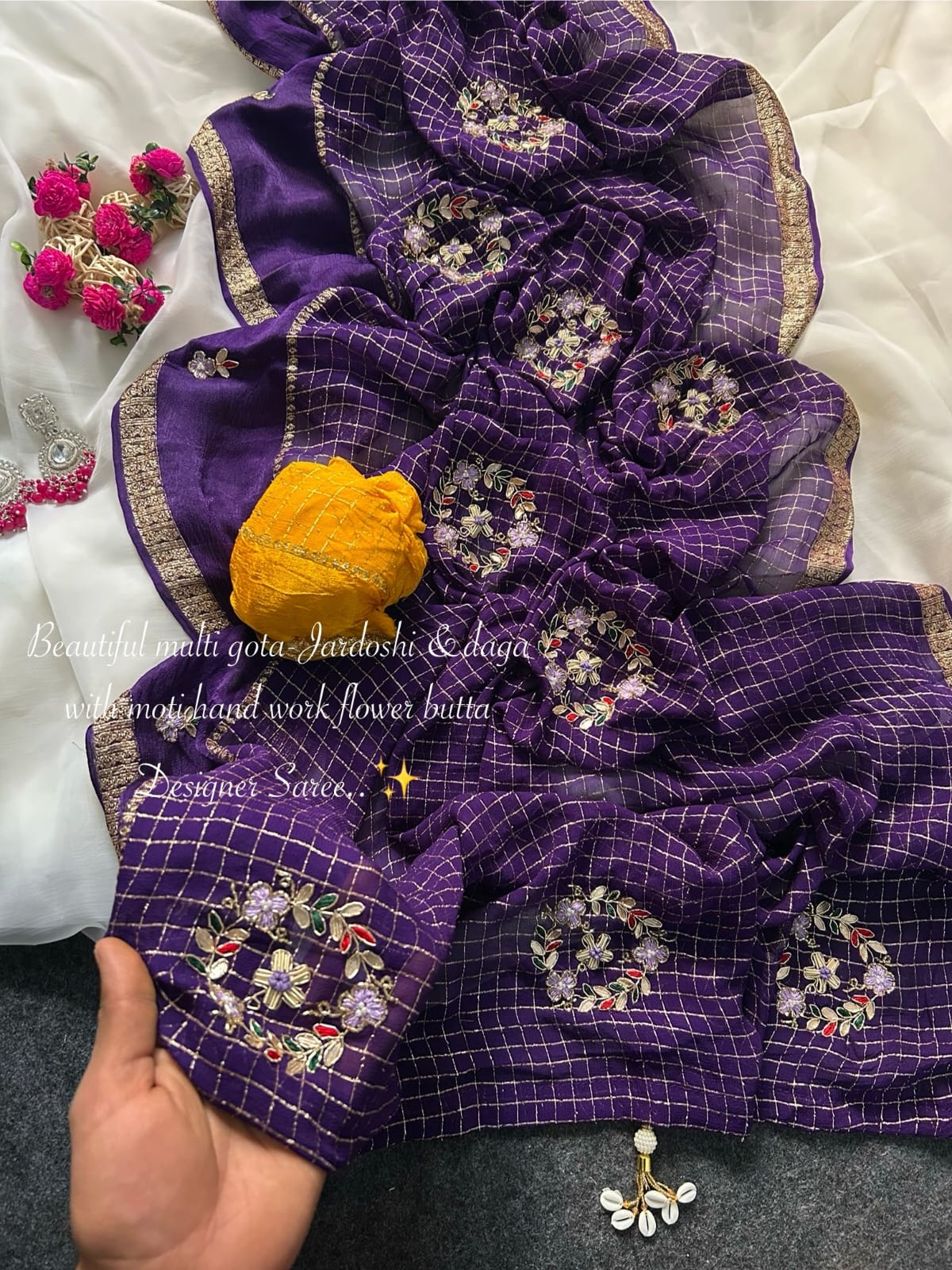 Our Kusum Trendy viscose gota jardoshi  work saree