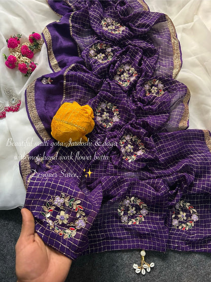 Our Kusum Trendy viscose gota jardoshi  work saree