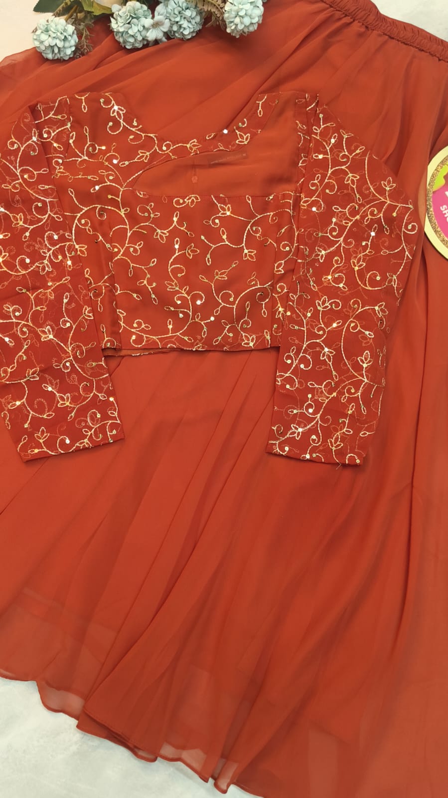Crop top style (Anarakali ) gown stylish work sets