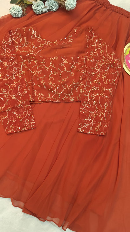 Crop top style (Anarakali ) gown stylish work sets