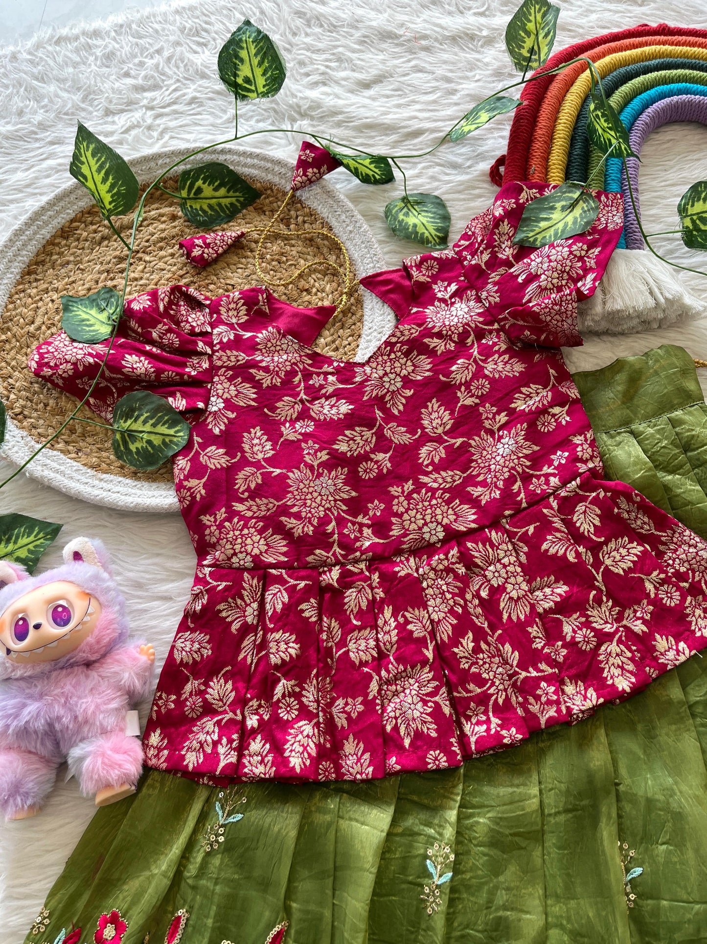 Kids Crush Embroidery Lehenga