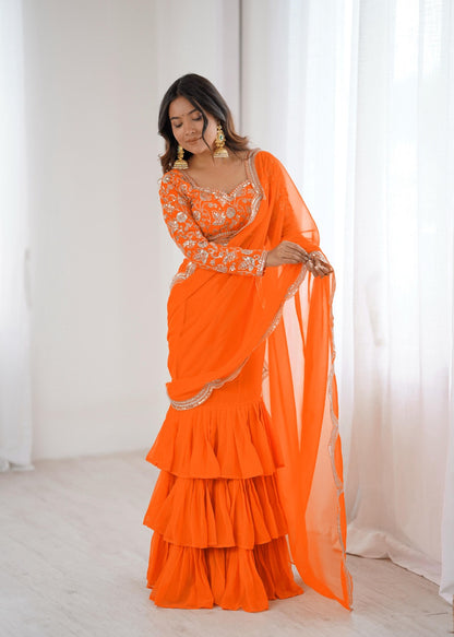 Perfect for parties, festive wear trendy  saree & classy evening events