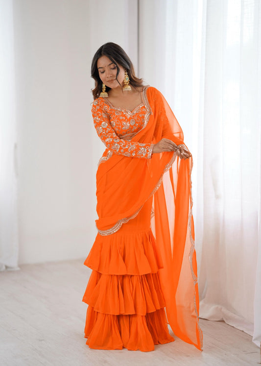 Perfect for parties, festive wear trendy  saree & classy evening events