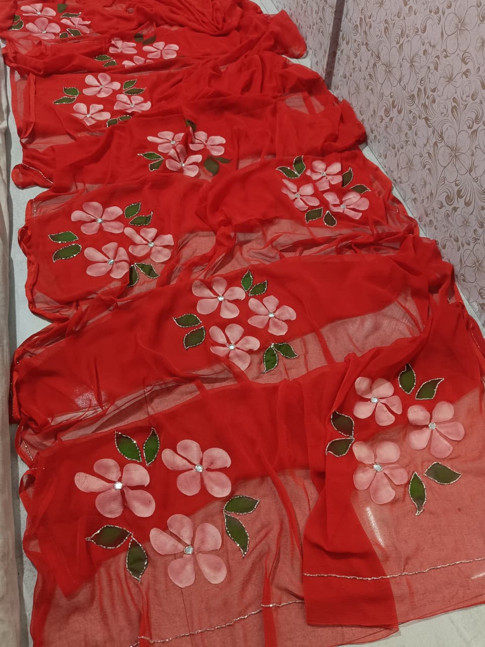 Handwork saree with chiffon budget saree