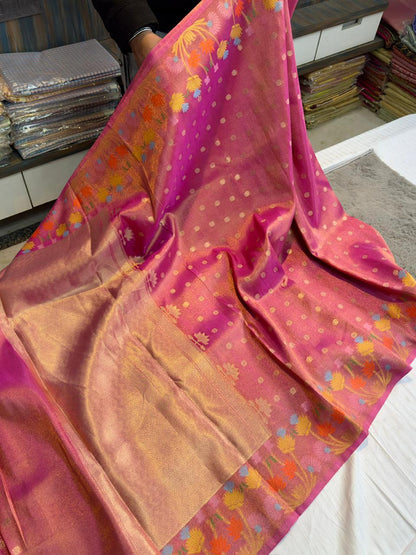 Vintage semi soft Dupion designer saree