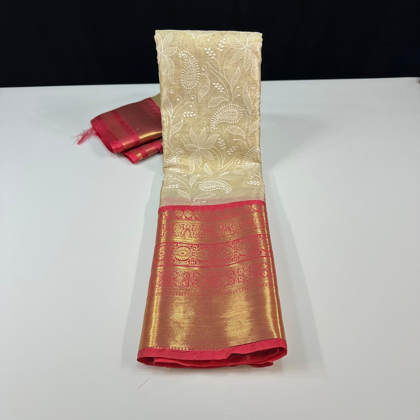 Viral Banarsi tissue chikankari jaal embroidery vintage sarees