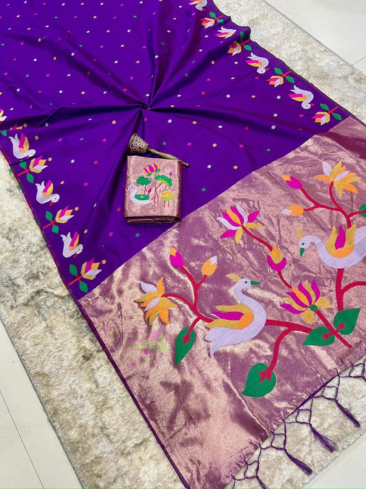 Khadi row silk vintage style zari saree
