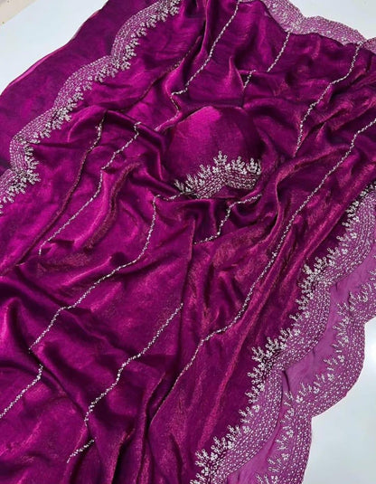 Chiffon work saree