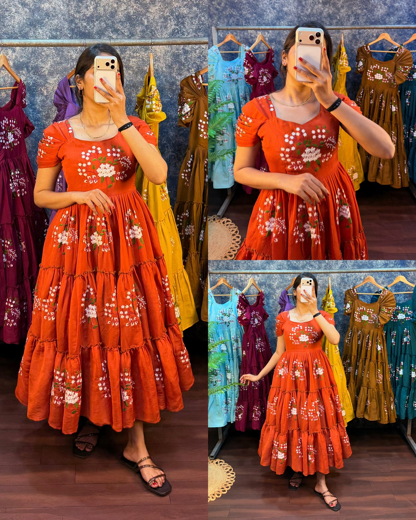 South mull cotton embroidery cafe gowns