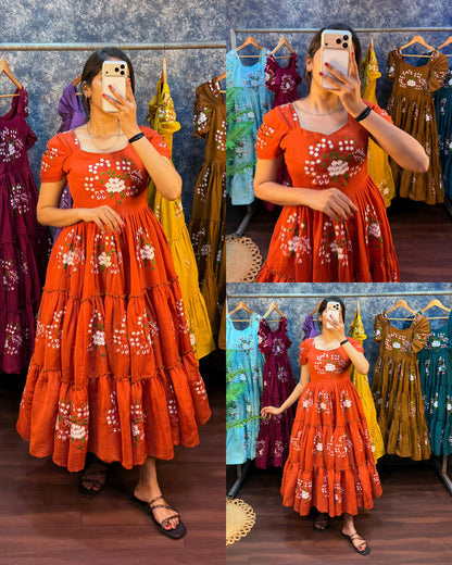 South mull cotton embroidery cafe gowns