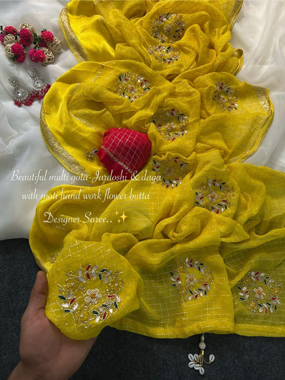 Our Kusum Trendy viscose gota jardoshi  work saree
