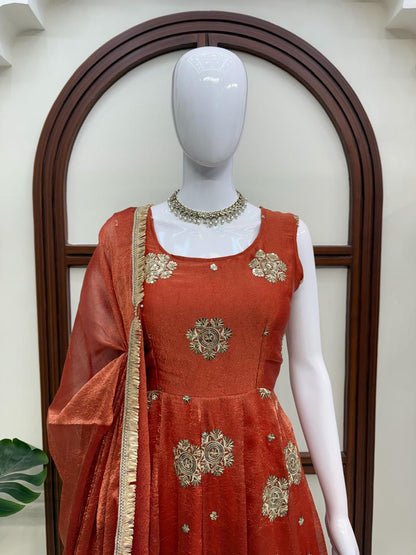 Effortless charm anarkali 3 pieces set