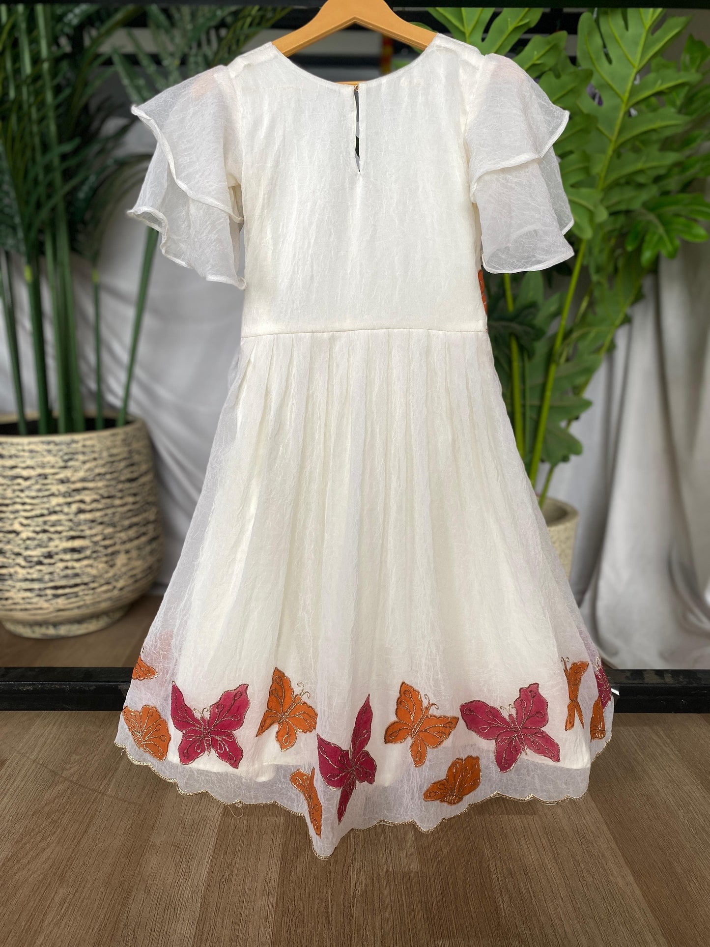 Kids White Dreamy butterfly gown ✨