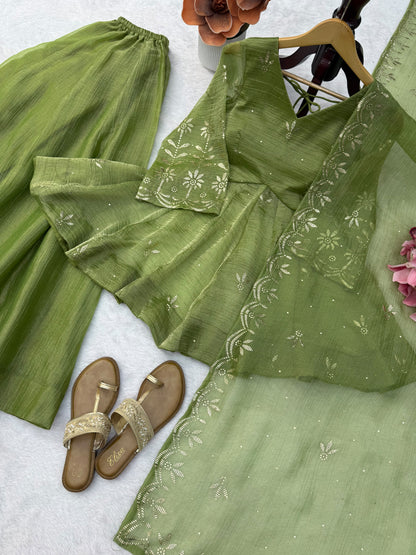 3 in one salsa silk Anarakali style gown