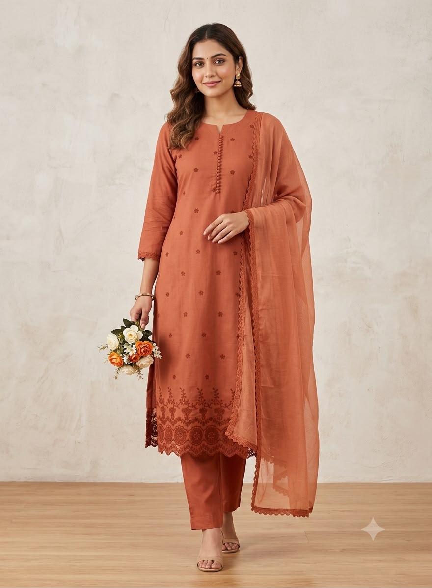 New Designers pastel colour Kurti Pant Dupatta Set