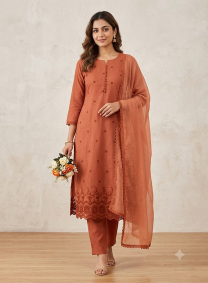 New Designers pastel colour Kurti Pant Dupatta Set