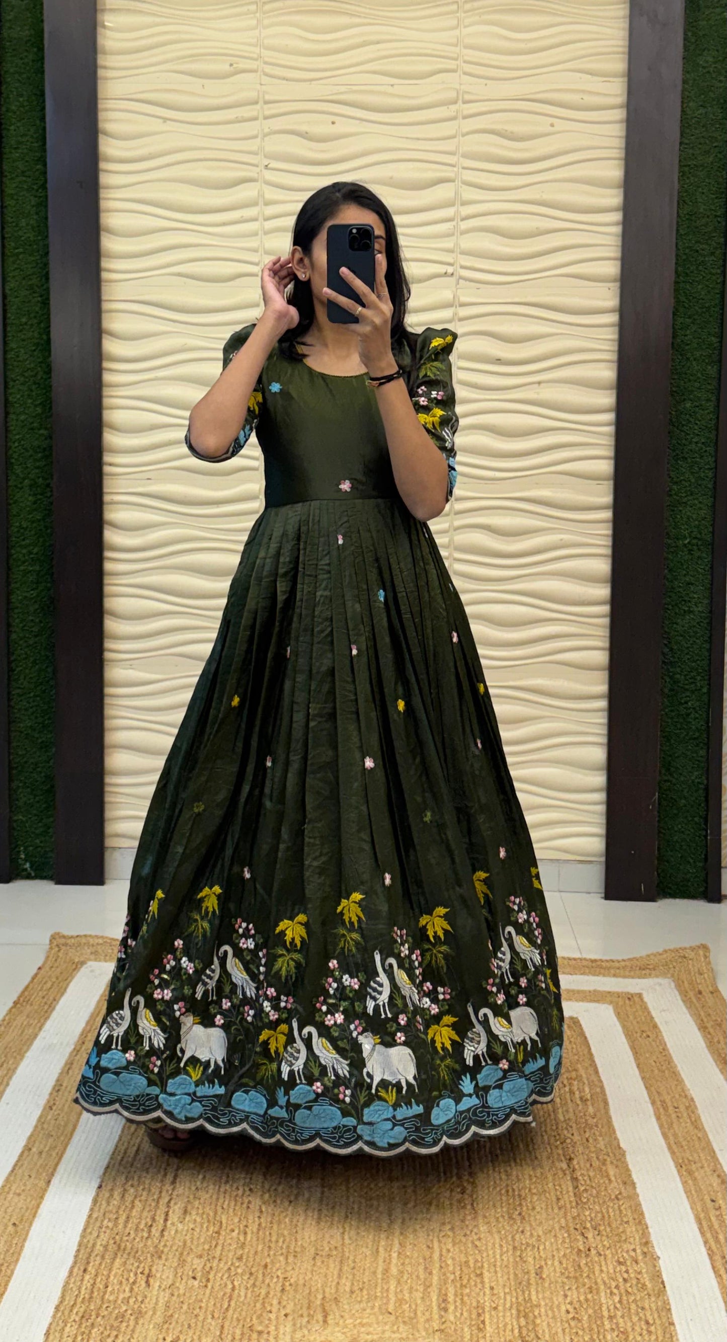 Soft crush pichwai classic gowns