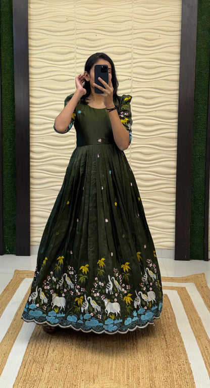 Soft crush pichwai classic gowns