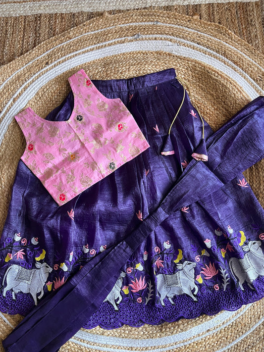 Kids party wear cute crush pichwai sets
