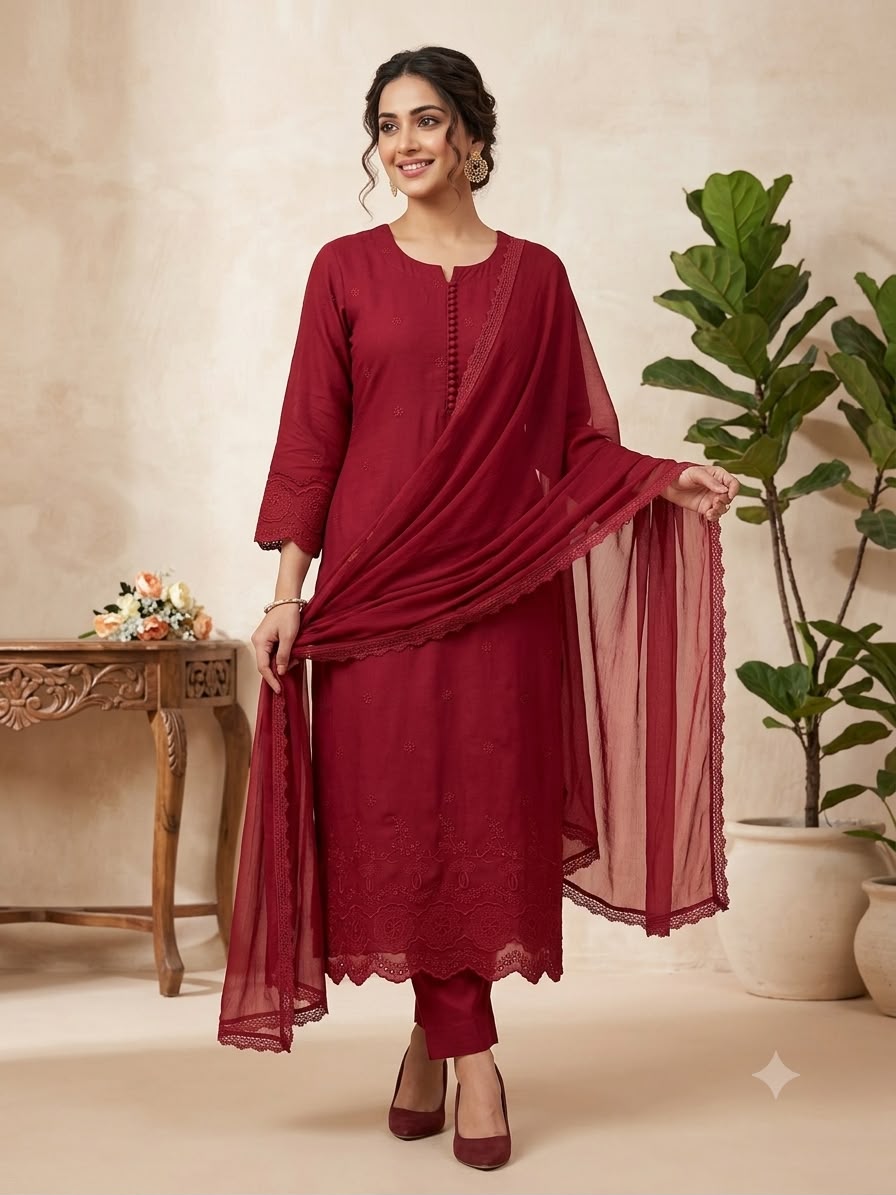 New Designers pastel colour Kurti Pant Dupatta Set
