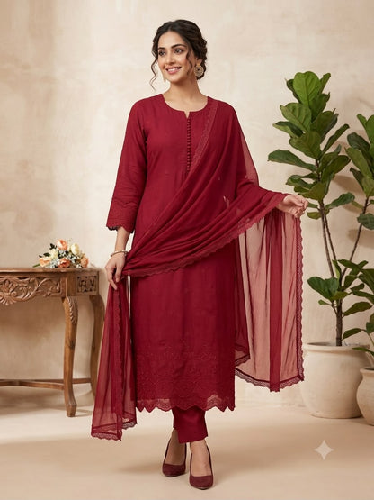 New Designers pastel colour Kurti Pant Dupatta Set