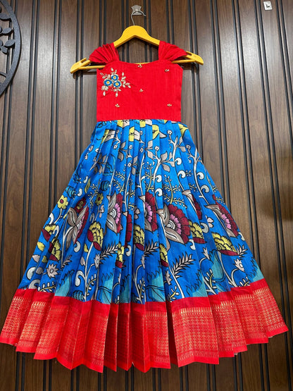 Kids Kalamkari fusion gowns
