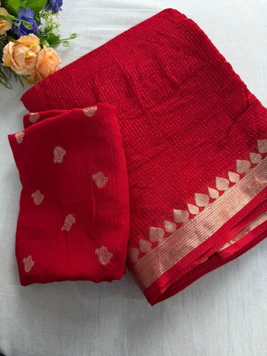 Trending Chinon viscose simple sarees