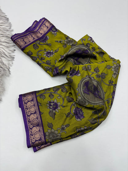 Budget friendly Kalamkari Dola
Silk saree