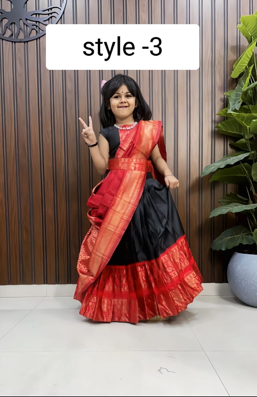 Kids 3 in one model cute gown sets