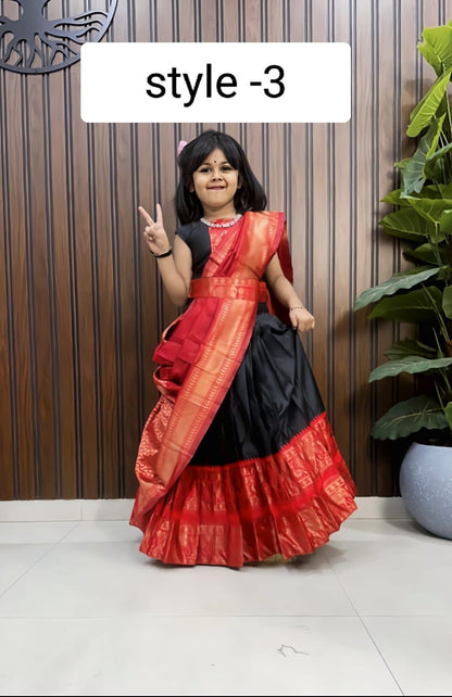 Kids 3 in one model cute gown sets