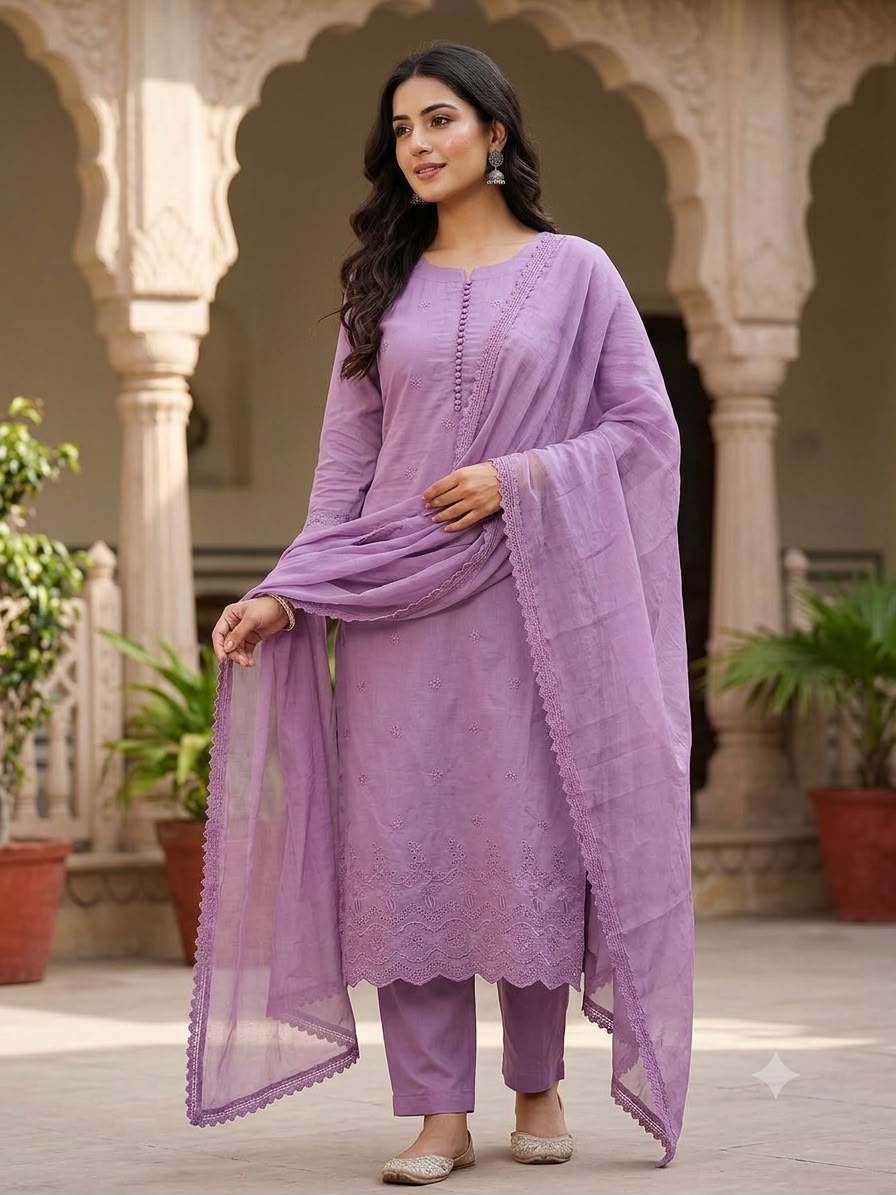 New Designers pastel colour Kurti Pant Dupatta Set