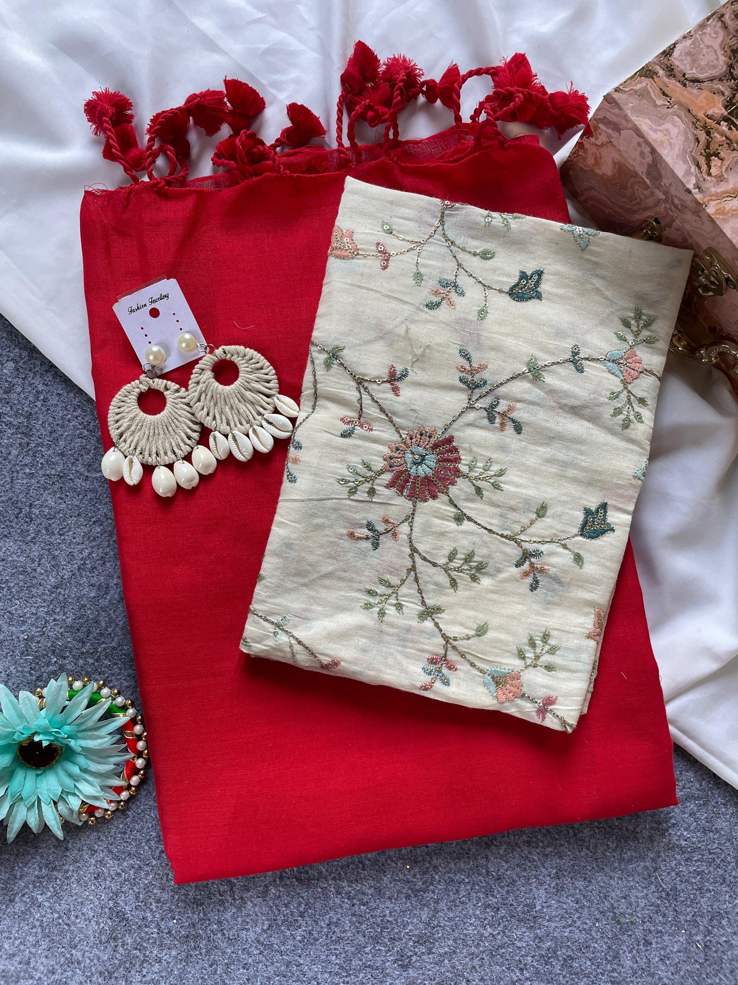 Budget Khadi cotton with beautiful work blouse