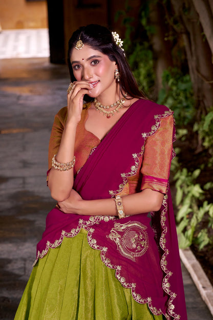 Celebrate your special moments in a Kanchipuram silk lehenga