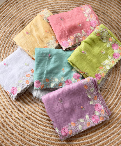 Chiffon floral Embroidery Crush budget sarees