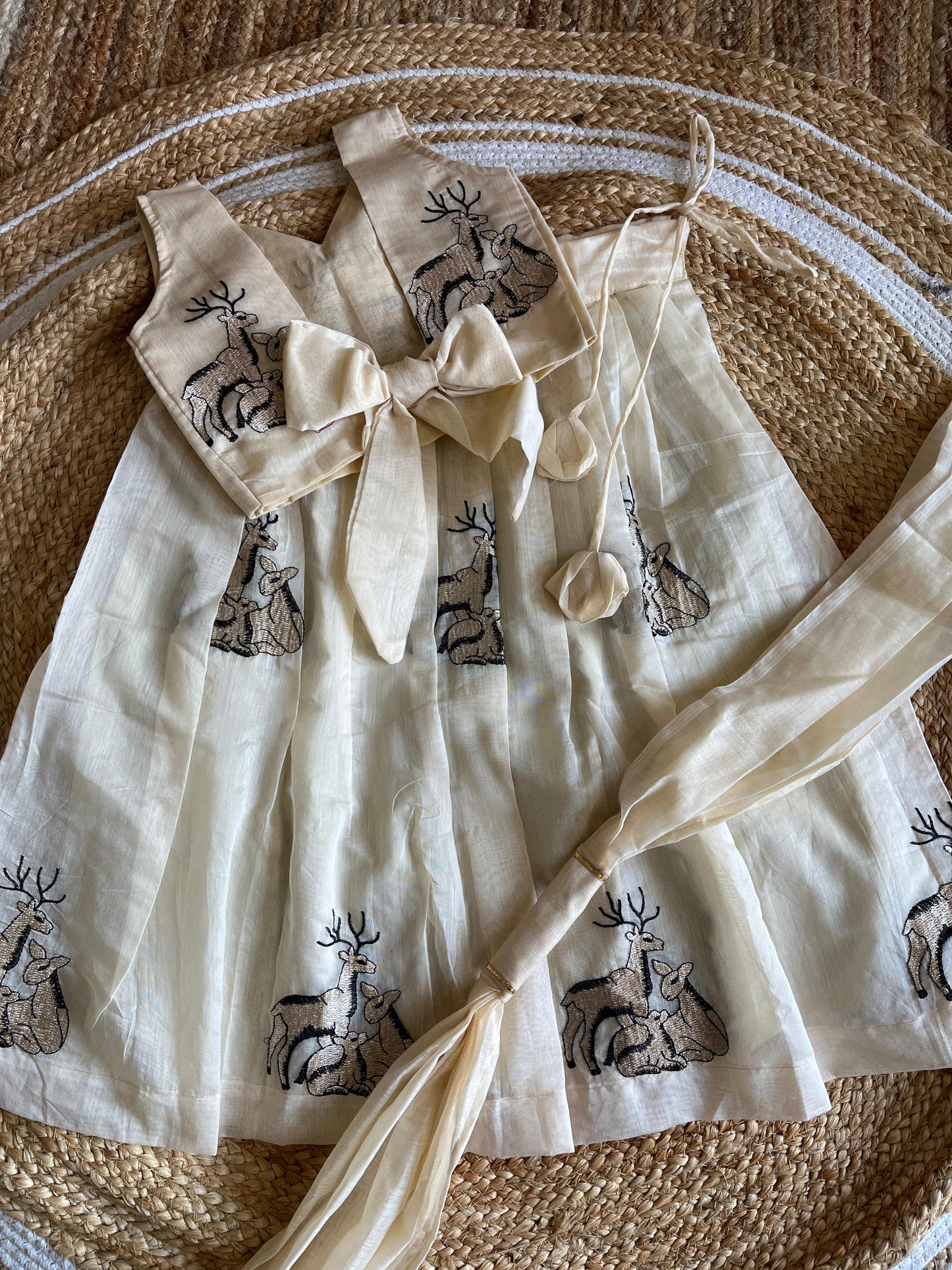 Chanderi Dear Embroidery  Cute kids  sets