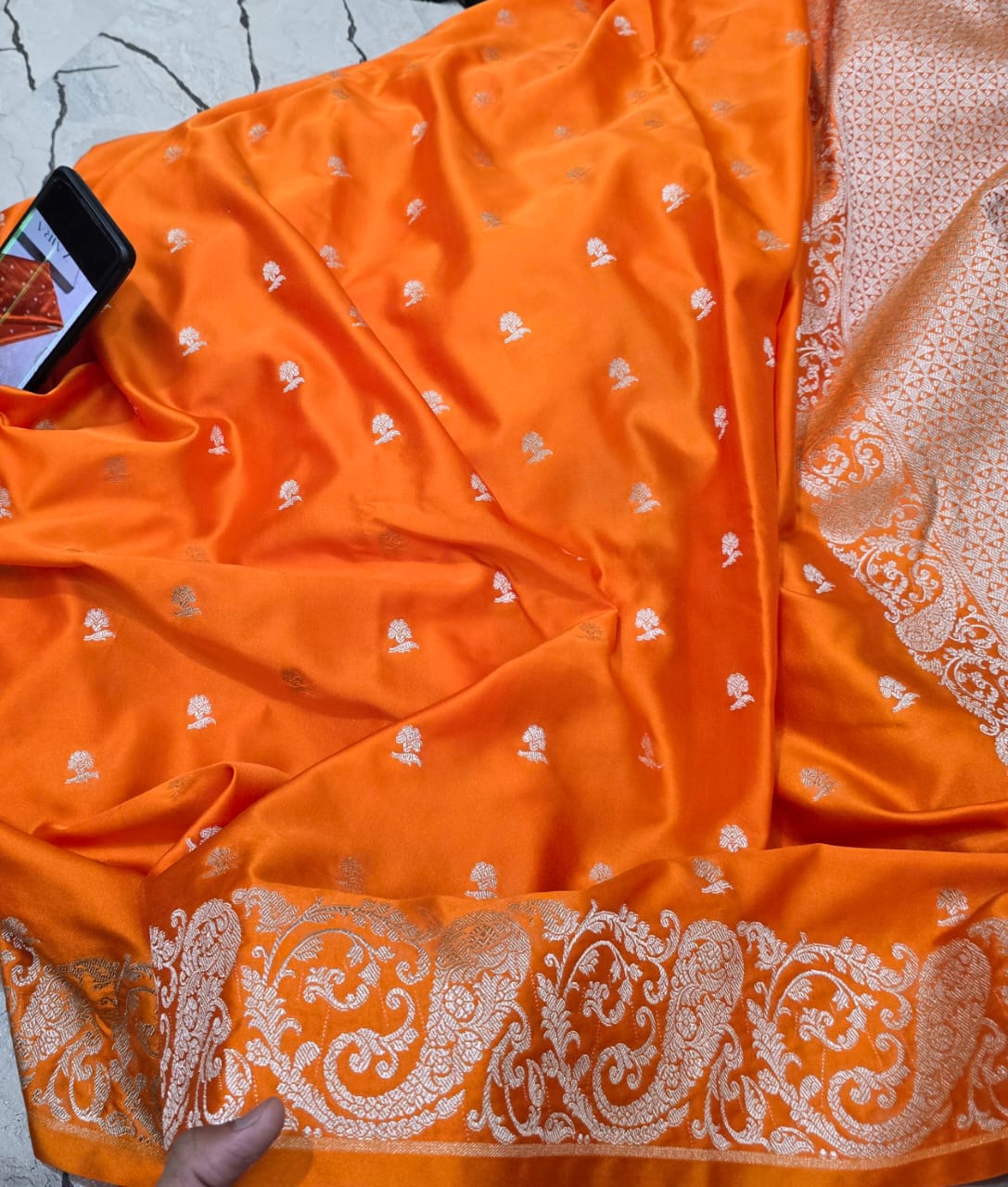 Semi pattu style Banarasi Mashru Katan silk saree