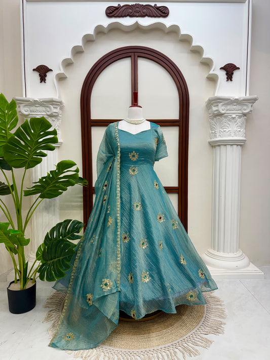 Salsa silk Anarakali Designer gown