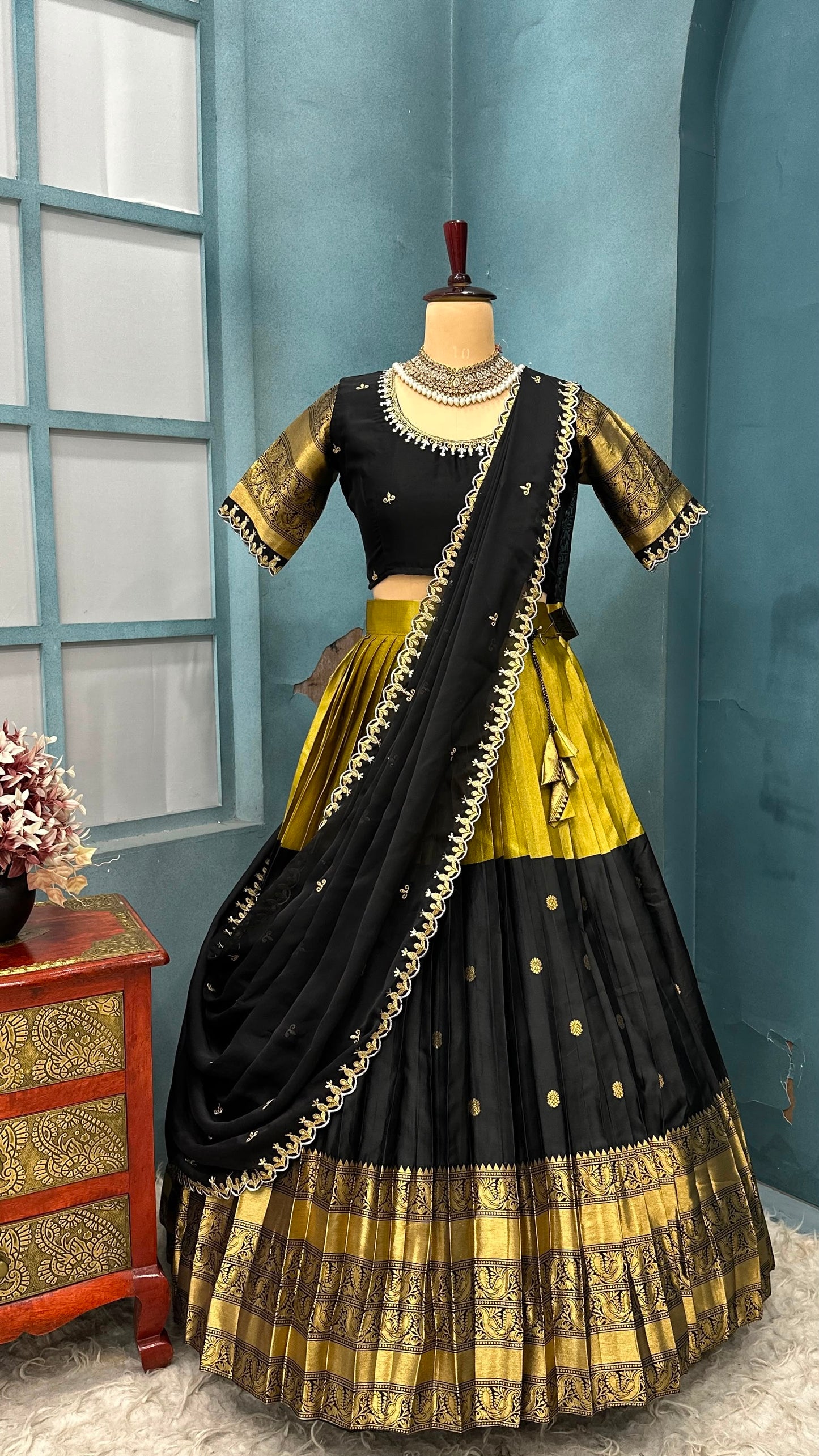 Kanjipuram tissue silk Designer Lehenga