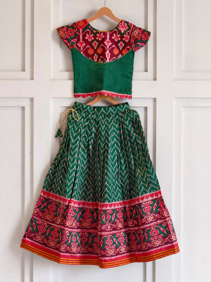 Patola silk blend cute kids skirts