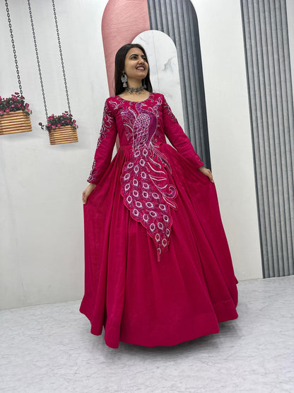 Big boss tanuja peacock long gown