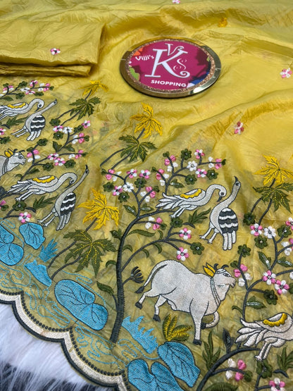 Pichwai heritage meets lightweight grace trendy sarees