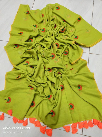 Budget Friendly Mul cotton Handloom Saree