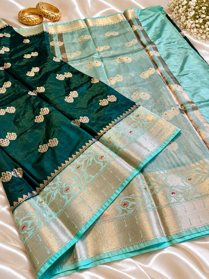 Juhmki series Banarasi katan soft silk sarees