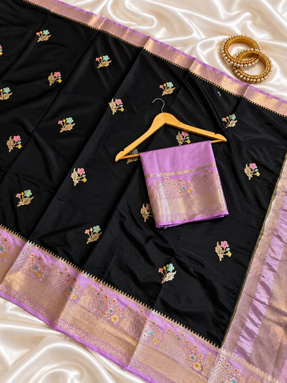 Banarasi katan silk zari butti budget saree