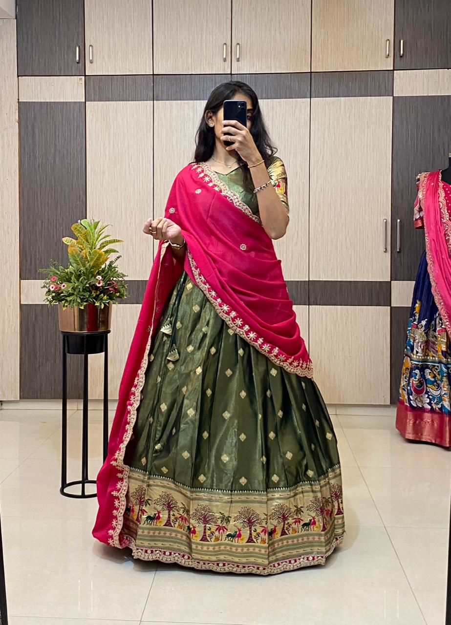Paithani Lehenga with zari work