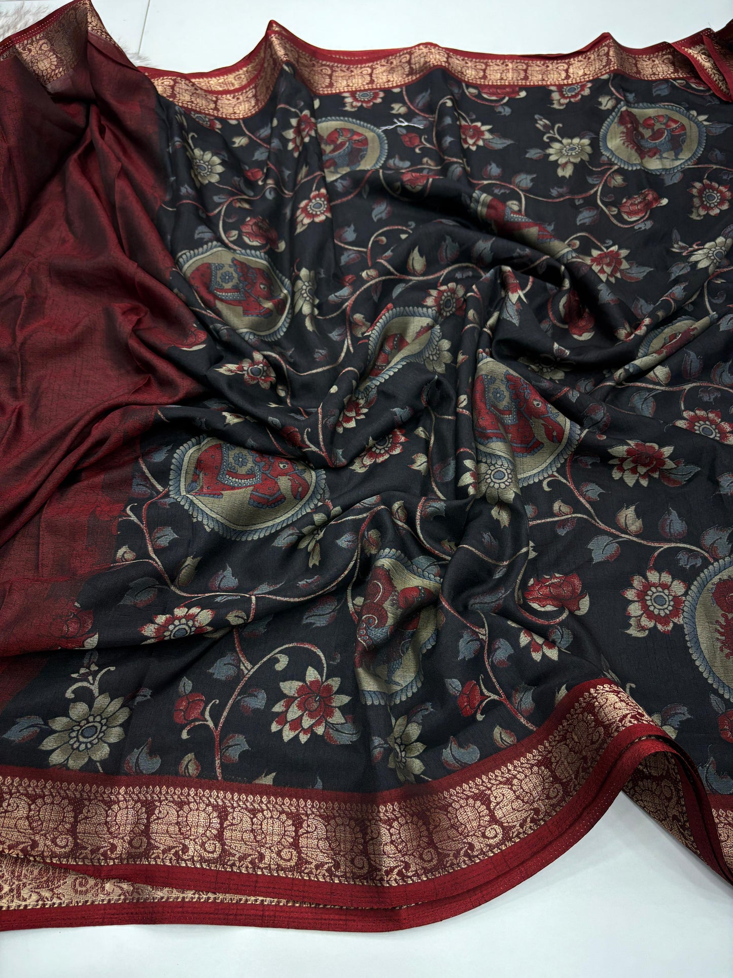 Budget friendly Kalamkari Dola
Silk saree